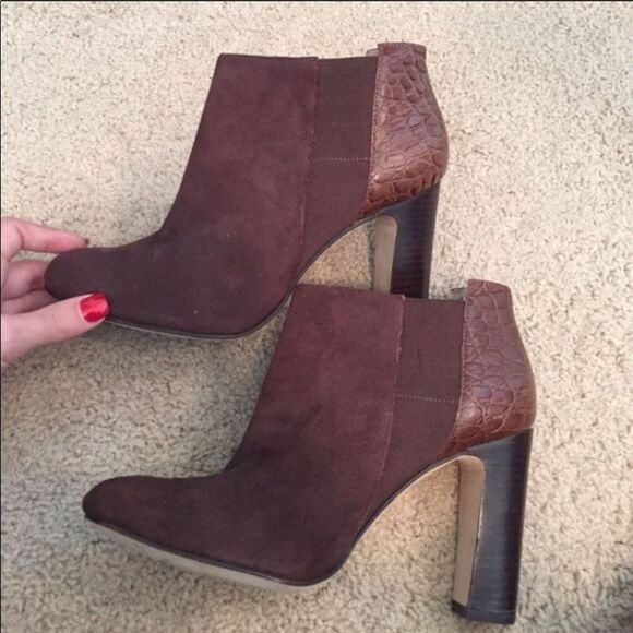 Trina Turk women’s Wilshire Chocolate Booties - 6 - Picture 3 of 4